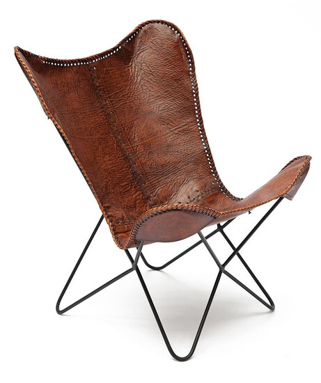 Кресло Secret De Maison «Ньютон» (Newton) 3034 со съемным чехлом из натуральной кожи (Античный светлый)