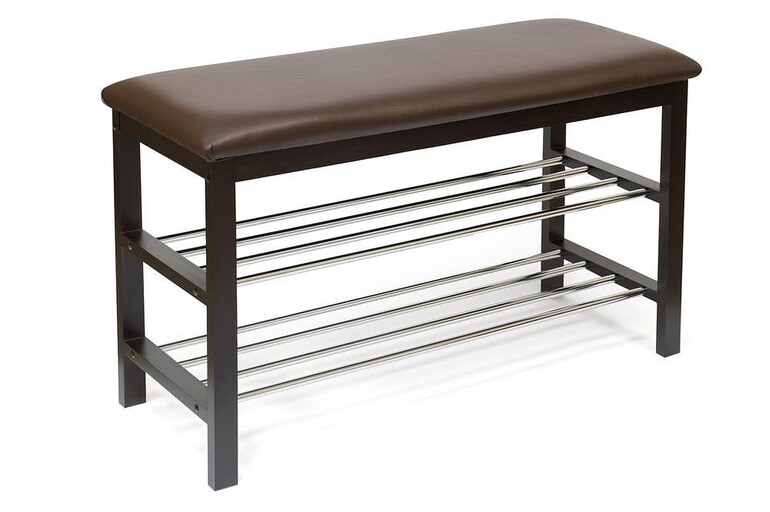 Обувница-скамья SR-0628 (Искусственная коричневая кожа)
