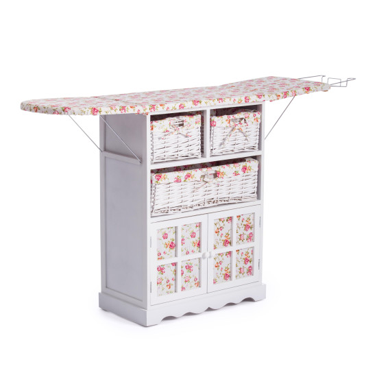 Гладильный комод с 3-я корзинами Secret De Maison CAMPANARD белый (Белый)