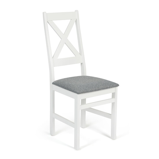 Стул CROSSMAN (white, ткань серая)