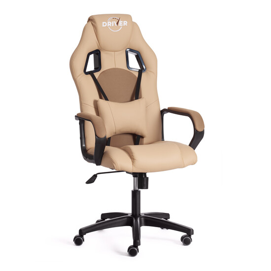 Кресло DRIVER (22) (кож/зам/ткань, бежевый/бронза, 36-34/TW-21)