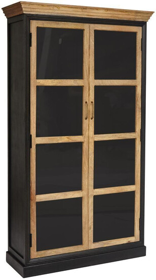 Шкаф книжный Secret de Maison BLACK LABEL (mod. DA-2289) дерево акация, манго, мдф, 120х45х210 см, черный/натуральный