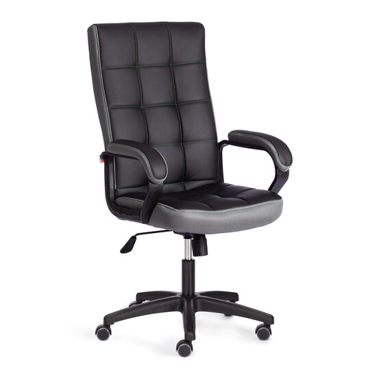 Кресло TRENDY (22) кож/зам/ткань, черный/серый, 36-6/12