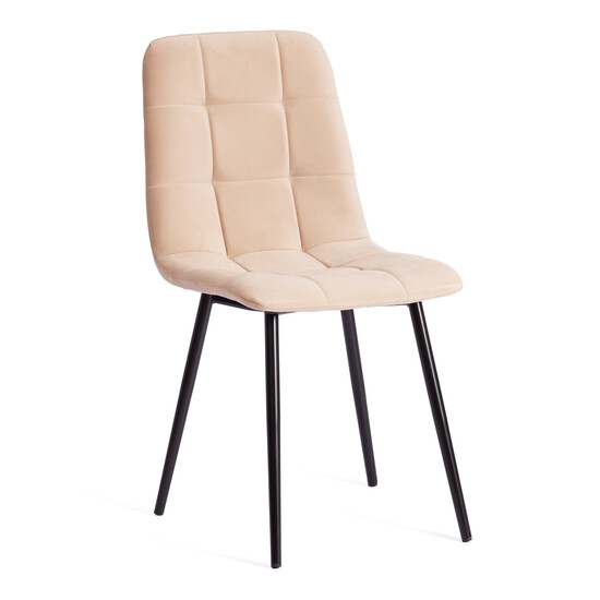 Стул CHILLY MAX  Велюр/металл , 45 х 54 х 90 см , бежевый/черный