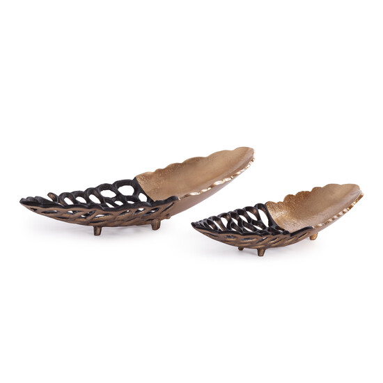 Набор блюд Secret De Maison GLOSHEL ( mod. LS-0008 )  металл: аллюминий, 52 х 14 х 7см, 43 х 13 х 6 см, черный/золотой