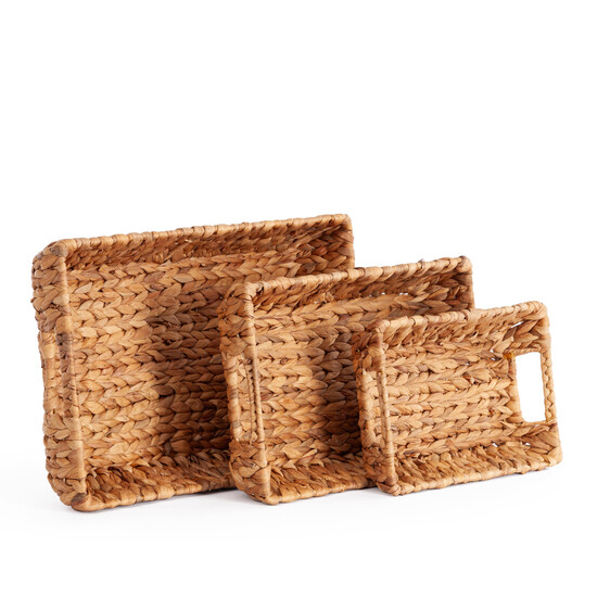 Набор подносов Secret De Maison ARANI ( mod. LS-0123 )  гиацинт (водяной), 45 х 30 х 8 см, 40 х 25 х 7 см, 30 х 20 х 6 см, бежевый