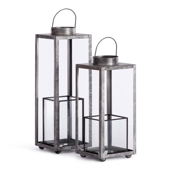 Набор подсвечников Secret De Maison DOYINA ( mod. LS-0202 )  металл: железо, 15х15х46, 15х15х26 см , серебряный