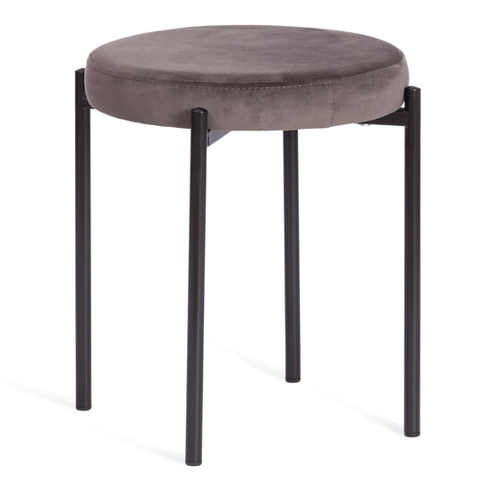 Табурет REVO (mod. 7034) ткань/металл, 44 х 44 х 47 см, темно-серый barkhat 14/черный