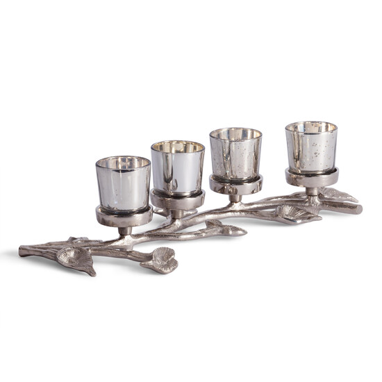 Подсвечник Secret De Maison LEAF4 ( mod. 9382 ) алюминиевый сплав, 40,5x18x6,5 см, никель/nickel