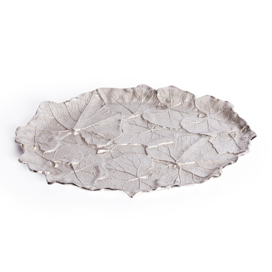 Блюдо Secret De Maison LEAF1 ( mod. 9376 ) алюминиевый сплав, 44x35x2,5 см, никель/nickel