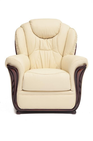 Кресло из натуральной кожи «Маэстрал» (Maestral) (Бежевая натуральная кожа)