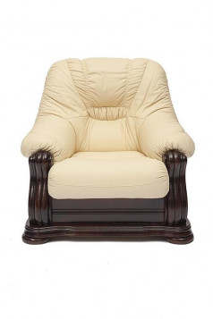 Кресло из натуральной кожи «Гольцмаер» (Golzmayer) (Бежевая натуральная кожа)
