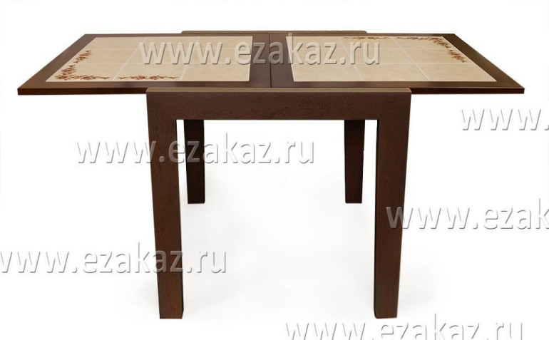 Стол обеденный с плиткой раскладной CT 3030 (Тёмный дуб)