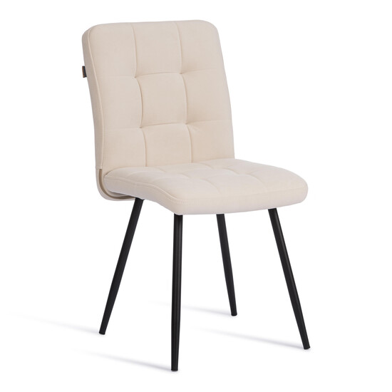 Стул обеденный Medeo флок , 47х56х89, молочный/черный, 4