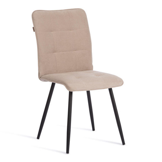 Стул обеденный Bari флок , 46х55х89, бежевый/черный, 7