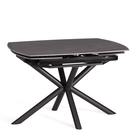 Стол обеденный Winston столешница керамика (матовая) /опоры металл, темно-серый/черный, 30х120х30 см