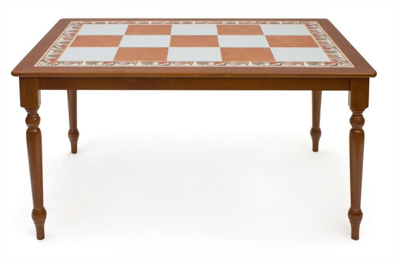 Стол обеденный с плиткой «БАГДАД» 3550 (Вишня)