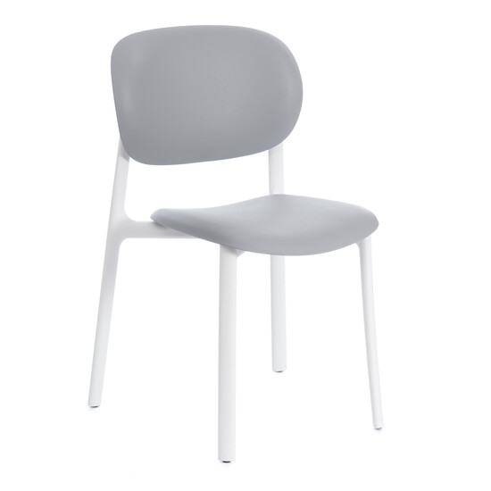 Стул ADORE (mod. XRB-1025) пластик, серый / белый (grey / white), 41 х 53 х 81,5 см