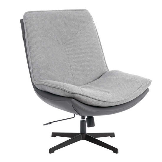 Кресло лаунж Cosmo велюр/букле (HYP)/Экокожа, светло-серый/графит