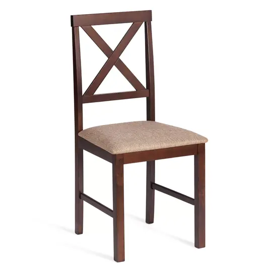 Стул обеденный Хадсон/Hudson  дерево гевея/мдф, cappuccino (темный орех), ткань кор.-зол. (1505-9), 44x42x89 см