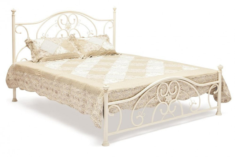 Кровать двуспальная белая «Элизабет» (Elizabeth) + основание (140см x 200см)