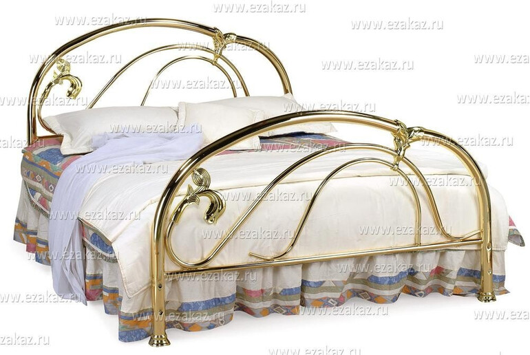 Кровать двуспальная «BD-02» + основание (Медь)