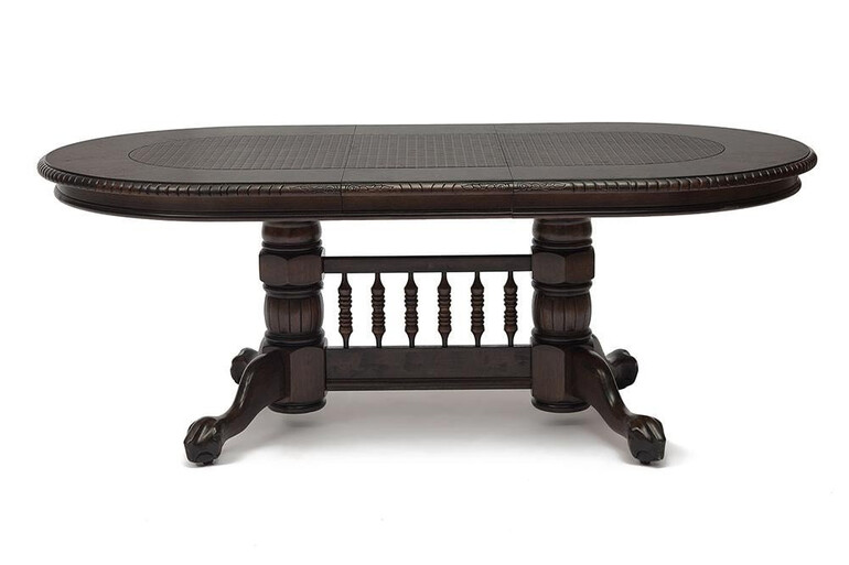 Стол обеденный овальный 4296 HNDG (Вставка «Ротанг»)