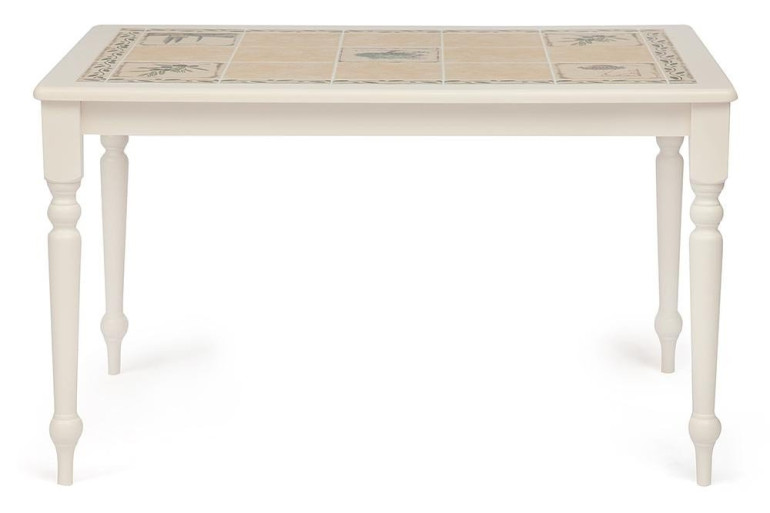 Стол обеденный с плиткой СТ 3349 (Прованс) (Античный белый)