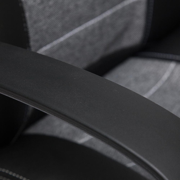 Кресло «Интер» (INTER) (Искусственная черная кожа + серая ткань) фото № 7