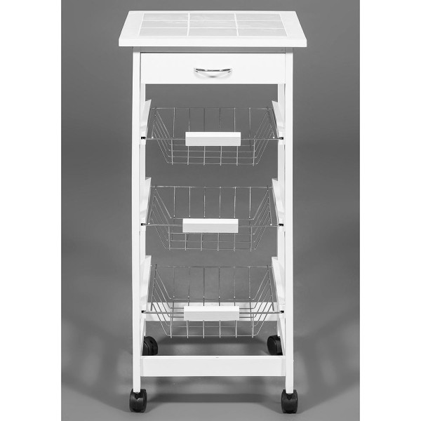 Столик передвижной кухонный разделочный (mod. JW3-2014-1) (Белый) фото № 2