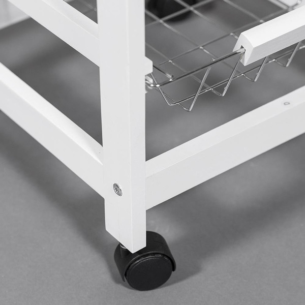 Столик передвижной кухонный разделочный (mod. JW3-2014-1) (Белый) фото № 7