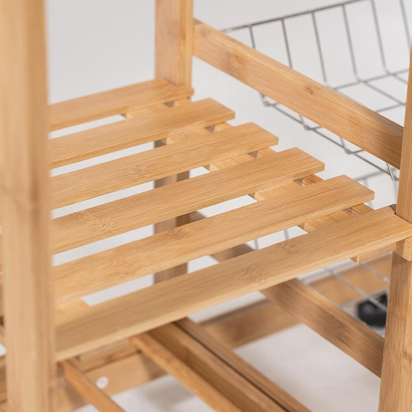 Столик передвижной кухонный разделочный (mod. JW3-2063) (Натуральный) фото № 6