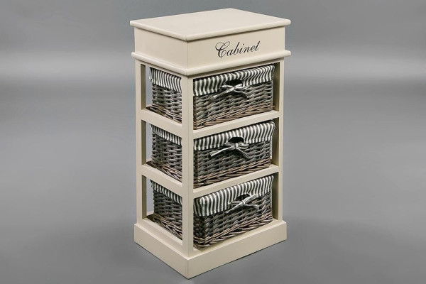 Тумба Secret De Maison «Ouverture 3» (Увертюр 3) 4336 с 3-я корзинами и ящиком (Белый) фото № 3