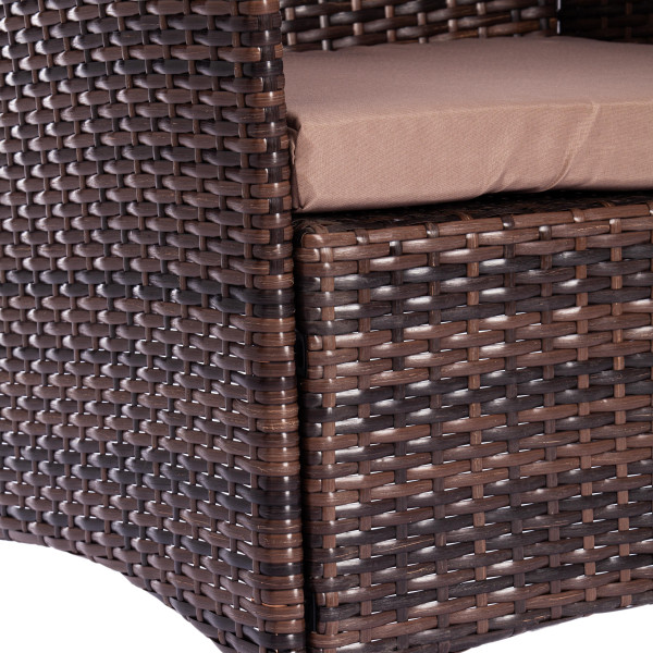 Комплект для отдыха «Лаундж сет» искусственный ротанг (210013 A) (Коричневый) фото № 6