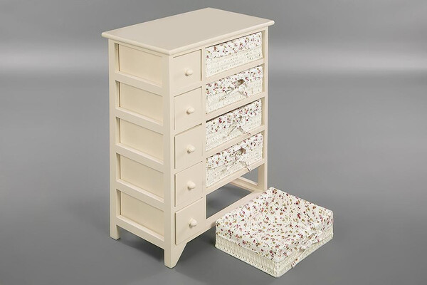 Комод Secret De Maison «Cabas» (Кабас) 4323 с 5-ю корзинами и 5-ю ящиками (Белый) фото № 7