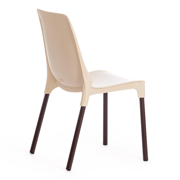 Стул GENIUS (mod 75) (бежевый/коричневые ножки) фото № 3