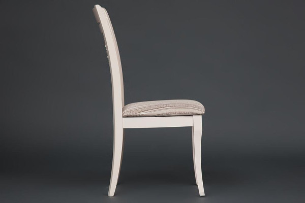 Стул с мягким сиденьем «Сиена» (Siena SA-SC) (ivory white (слоновая кость 2-5), ткань бежевая, рисунок золотистый (180-9)) фото № 4