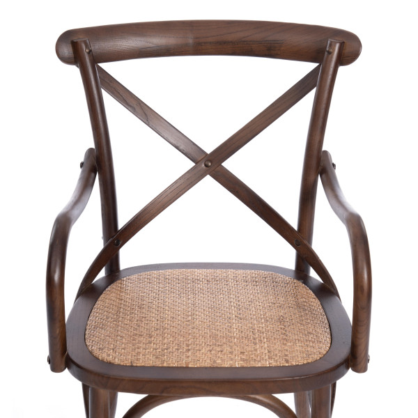 Стул Secret De Maison «Cross Armchair» с подлокотниками (mod. CB2008 тёмный орех) (Тёмный орех) фото № 6