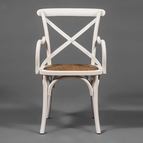 Стул Secret De Maison «Cross Armchair» с подлокотниками (mod. CB2008 butter white) (Butter white (слоновая кость) фото № 2