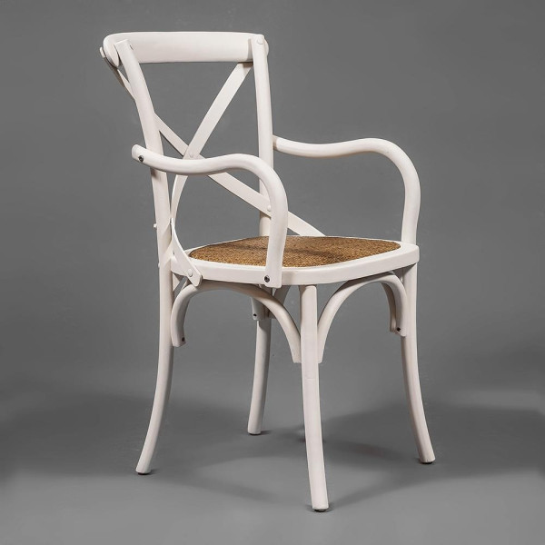 Стул Secret De Maison «Cross Armchair» с подлокотниками (mod. CB2008 butter white) (Butter white (слоновая кость) фото № 3