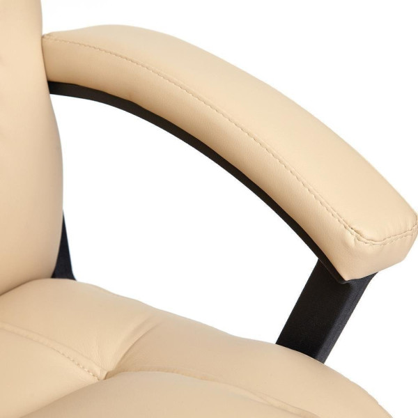 Кресло офисное TetChair «Bergamo» (хром) (Искусств. бежевая кожа) фото № 8