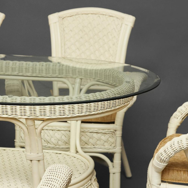 Комплект обеденный «Андреа Гранд» (Grand Andrea Elephant Ivory) нат. ротанг (TCH White) фото № 24