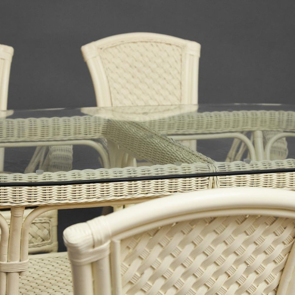 Комплект обеденный «Андреа Гранд» (Grand Andrea Elephant Ivory) нат. ротанг (TCH White) фото № 25