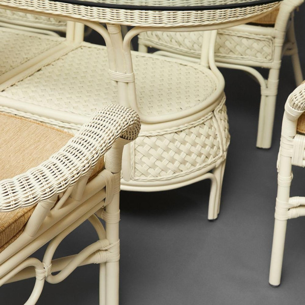 Комплект обеденный «Андреа Гранд» (Grand Andrea Elephant Ivory) нат. ротанг (TCH White) фото № 27