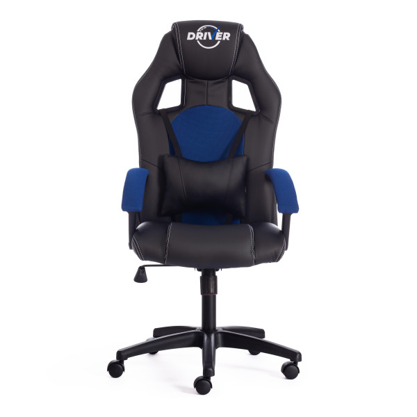 Кресло компьютерное «Driver» (Искусственная черная кожа + синяя сетка) фото № 3