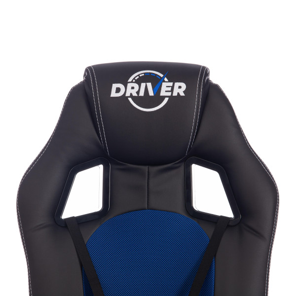 Кресло компьютерное «Driver» (Искусственная черная кожа + синяя сетка) фото № 5