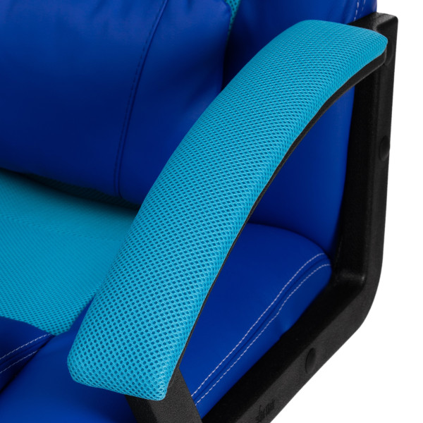 Кресло компьютерное «Driver» (Искусственная синяя кожа + бирюзовая сетка) фото № 15