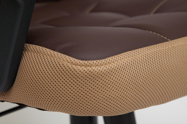 Кресло «Тренди» (Trendy) (Искусственная коричневая кожа + бронзовая сетка) фото № 7