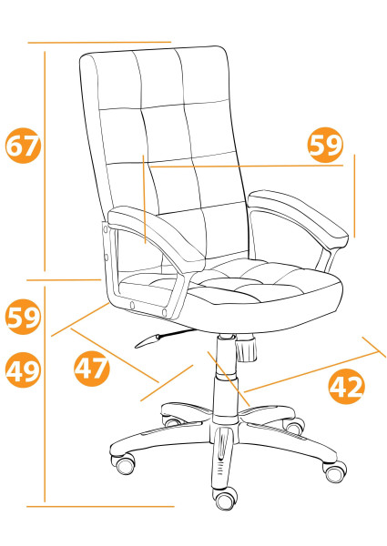 Кресло «Тренди» (Trendy) (Искусственная коричневая кожа + бронзовая сетка) фото № 10