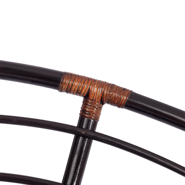 Кресло из ротанга «Папасан» (Papasan 23/01 Antique brown античный чёрно-коричневый) + Подушка (ткань оранжевая) фото № 11